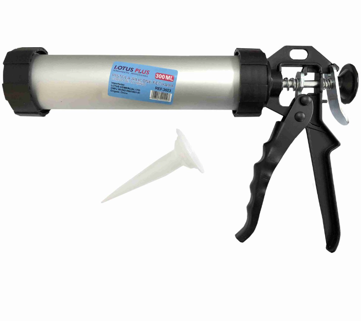 PISTOLA / APLICADOR DE SILICONE FECHADO EM ALUMINIO LOTUS 5762 - 25mm