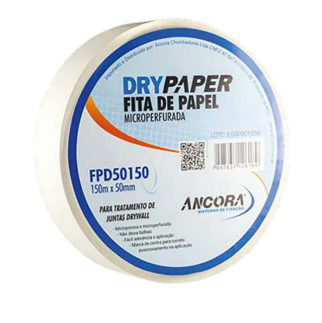 FITA DE PAPEL MICROPERFURADA DRYPAPER ANCORA FPD50150 50mm - 150m