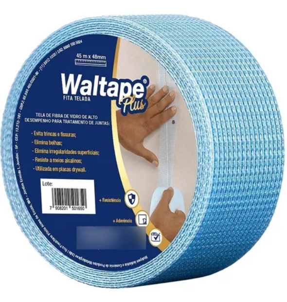 FITA TELADA PARA DRYWALL WALTAPE PLUS WALSYWA 560047 48mm - 45m