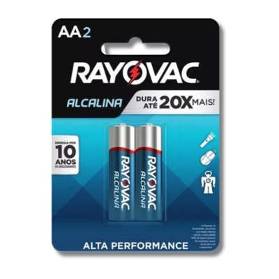 PILHA ALCALINA RAYOVAC AA2 1.5V com 2 unidades
